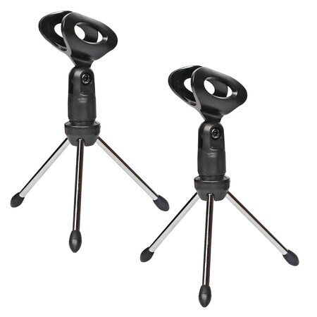 5 Core 5 Core Desk Mic Stand 2 Pack - Angle Adjustable Table Tripod - Portable Desktop Microphone Stand MINI TRIPOD MIC STAND 2PCS